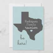 Soft Blue State of Texas Family Reunion Invitation (Devant)