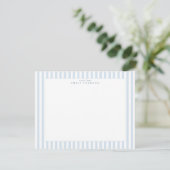 Soft Blue Striped Note Card Kaart (Staand voorkant)