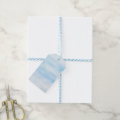 Soft Blue Watercolor Brush Cadeaulabel (Met Touw)