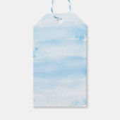 Soft Blue Watercolor Brush Cadeaulabel (Voorkant)