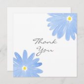 Soft Blue Waterverf Daisies Bedankkaart (Voorkant / Achterkant)