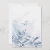 Soft Blue Waterverf Leaves Wedding Invitation Kaart (Achterkant)