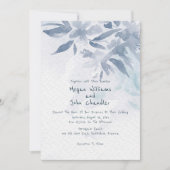 Soft Blue Waterverf Leaves Wedding Kaart (Voorkant)