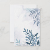 Soft Blue Waterverf Leaves Wedding RSVP Kaartje (Achterkant)
