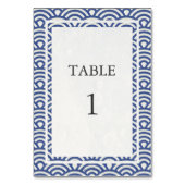 Soft Blue + White Japanese Seightable Table Number Kaart (Achterkant)