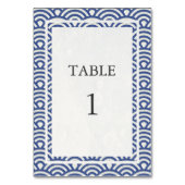 Soft Blue + White Japanese Seightable Table Number Kaart (Voorkant)