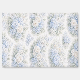 Soft Blue White Watercolor Floral Pattern Elegant  Magneet