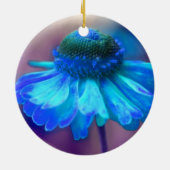 Soft Blue Zinnia Flower Ornament (Achterkant)