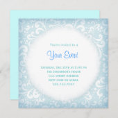 Soft Blues en White Plumes Invitation Kaart (Voorkant / Achterkant)