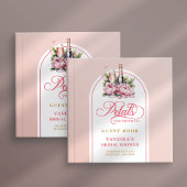 Soft blush and gold petals prosecco guest book gastenboek