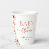 Soft Blush Bloemen Baby in Bloom Papieren Bekers (Achterkant)