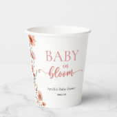 Soft Blush Bloemen Baby in Bloom Papieren Bekers (Voorkant)