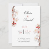 Soft Blush Blossom Wedding Invitation (Devant)