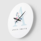 SOFT BLUSH BLUE FLORAL ALPHABETS NAME BRIEF A GROTE KLOK (Hoek)