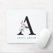 SOFT BLUSH BLUE FLORAL ALPHABETS NAME BRIEF A MUISMAT (Met muis)