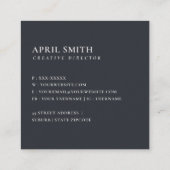 SOFT BLUSH BLUE FLORAL ALPHABETS NAME BRIEF A VIERKANTE VISITEKAARTJE (Achterkant)