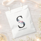 SOFT BLUSH BLUE FLORAL ALPHABETS NAME BRIEF BEDANKZAKJE (Geknipt)