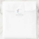 SOFT BLUSH BLUE FLORAL ALPHABETS NAME BRIEF C RONDE STICKER (Tas)