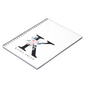 SOFT BLUSH BLUE FLORAL ALPHABETS NAME BRIEF K NOTITIEBOEK (Linkerzijde)