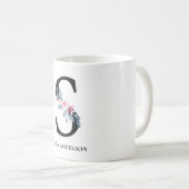 SOFT BLUSH BLUE FLORAL ALPHABETS NAME BRIEF KOFFIEMOK (Voorkant rechts)