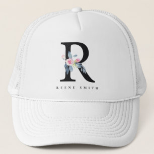 SOFT BLUSH BLUE FLORAL ALPHABETS NAME BRIEF R TRUCKER PET