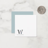 SOFT BLUSH BLUE FLORAL ALPHABETS NAME BRIEF W NOTITIEKAARTJE (Voorkant / Achterkant in situ)