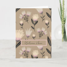 Soft Blush Botanical Floral Greeting Card 
