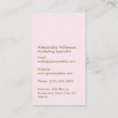 Soft Blush Crown Aesthetic Visitekaartje (Achterkant)