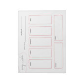 Soft blush elegant eenvoudige weekplanner notitieblok (Gedraaid)