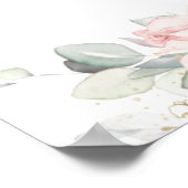 Soft Blush Floral Greenery Affiche de bienvenue Ma (Coin)