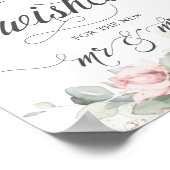 Soft Blush Floral Greenery Wedding wil Mrs. Poster (Hoek)