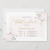Soft Blush Floral Vrijgezellenfeest Kaart (Voorkant)