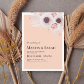Soft Blush Floral Wedding Invitation