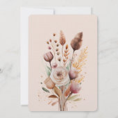 Soft Blush Peach Bloemen bruiloft Kaart (Achterkant)