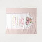 Soft blush petals and prosecco party backdrop wandkleed (Voorkant (horizontaal))