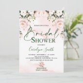 Soft Blush Pink Bridal Shower-Sjabloon Kaart (Staand voorkant)