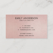 SOFT BLUSH PINK BRUSH MARK CIRCLE LOGO MONOGRAM VISITEKAARTJE (Achterkant)