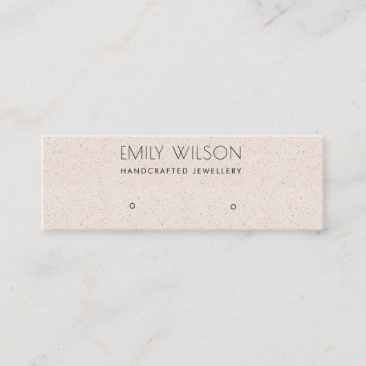 SOFT BLUSH PINK CERAMIC STUD EARRING DISPLAY LOGO MINI VISITEKAARTJE (Voorkant)