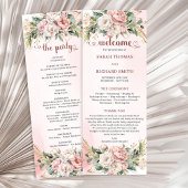 Soft Blush Pink Flowers Eucalyptus Wedding Program Programma