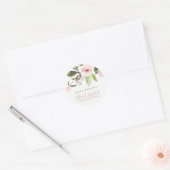 SOFT BLUSH PINK ROSE FLORAL FIRST HOLY COMMUNION RONDE STICKER (Envelop)