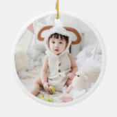 SOFT BLUSH ROOS PINK MINIMAAL CUSTOM BLESSED KERAMISCH ORNAMENT (Achterkant)