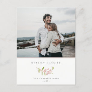 SOFT BLUSH ROOS PINK MINIMAL MERRILY MARRILY FEESTDAGENKAART