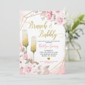Soft Blush Rose Brunch et Bubbly Invitation (Debout devant)
