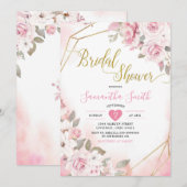 Soft Blush Roze Roze Bridal Shower Kaart (Voorkant / Achterkant)