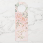 Soft Blush Rozen Wedding Cheers ID828 Flessenhanger (Voorkant)