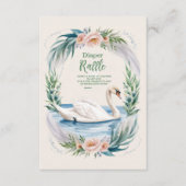 Soft Blush Swan Princess Diapper Raffle Informatiekaartje (Voorkant)