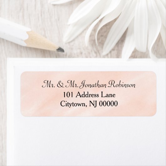 Soft Blush Wedding Watercolor Etiket (Insitu)