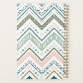 Soft Boho Ethnic Chevron Zig Zag Green Spiral Planner (Achterkant)