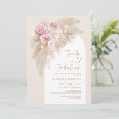 Soft Boho Pampas Grass Dried Flower 40th Birthday Kaart (Staand voorkant)