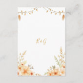 Soft Boho Tone Perzik Bloemen bruiloft Informatiekaartje (Achterkant)